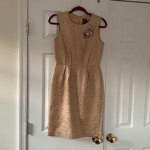 TAYLOR Rose Gold dress with beautiful broochSIZE 2